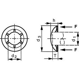 Fixing Washer For Shafts - Metric - Spring Steel -  Bronze Plated -  Type A With Cap  thumbnail-1