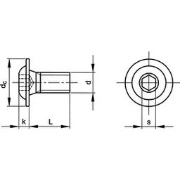 Socket Head Flange Button Screw, Metric - A2 Stainless Steel
Grade 70 - DIN 7380/2-Hex thumbnail-2