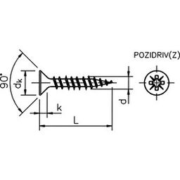 Woodscrew, ST (Self Tapping) - A2 Stainless - Pozi -Countersunk Chipboard Screw thumbnail-2