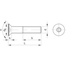 TX Socket Head Countersunk Screw, Metric - A4 Stainless - Grade 70 - DIN 7991 thumbnail-3