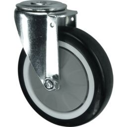 Light to Medium Duty Pressed Steel Castors - Polyurethane Tyred Wheel with Nylon Centre - Ball Journal Bearing thumbnail-1