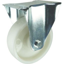 Medium to Heavy Duty Pressed Steel Castors - Nylon Wheel - Roller Bearing thumbnail-0