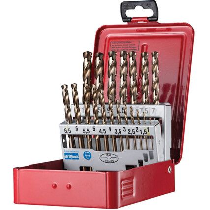 A295, No.219, Jobber Drill Set, Standard Length, Metric, Cobalt High Speed Steel, Set of 19