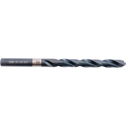 A100, Jobber Drill, 8mm, Normal Helix, High Speed Steel, Steam Tempered