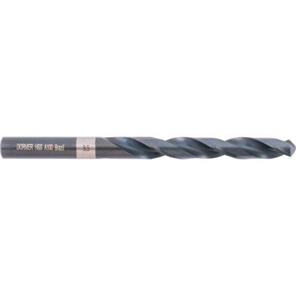 A100, Jobber Drill, 9.5mm, Normal Helix, High Speed Steel, Steam Tempered