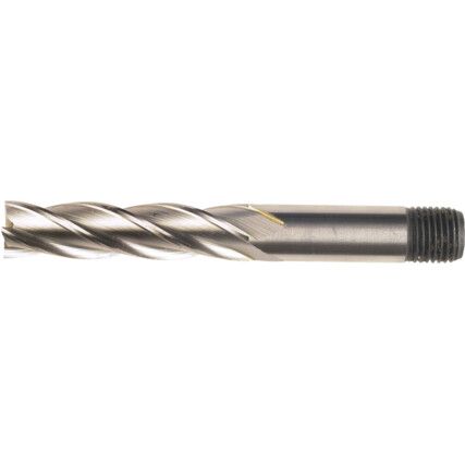 E431T, End Mill, Long, Threaded Shank, 5mm, Cobalt High Speed Steel, Bright