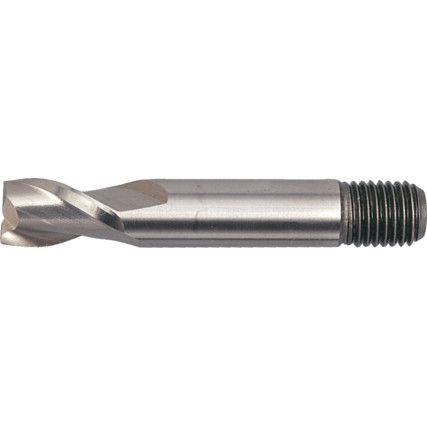 Short Slot Drill, 10mm, 2fl, Threaded Shank, Cobalt High Speed Steel, Bright