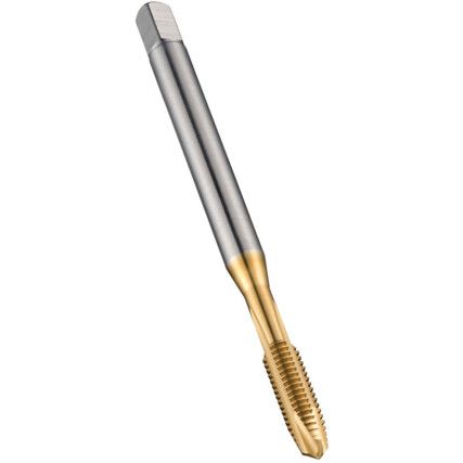 EP00TIN, Machine Tap, M3 x 0.5mm, Metric Coarse, Spiral Point, Cobalt High Speed Steel, TiN