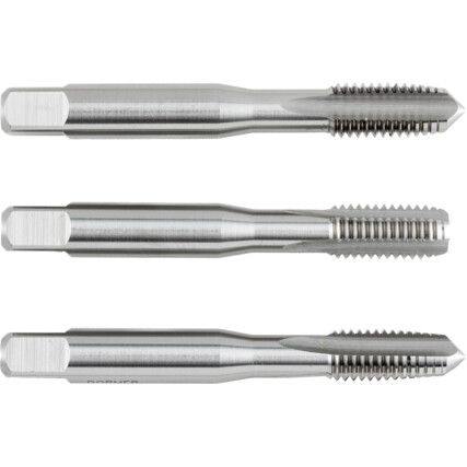 Hand Tap Set , E500, M10 x 1.5mm, Metric Coarse, High Speed Steel, Bright, Set of 3