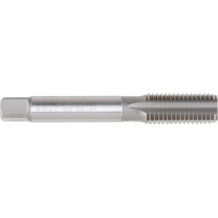 Plug Tap, 16mm x 2mm, Straight Flute, Metric Coarse, High Speed Steel, Bright