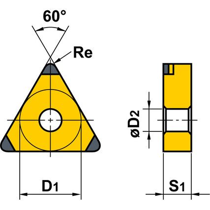 TPMR 160304, Turning Insert, Grade 2025, Carbide, Triangle