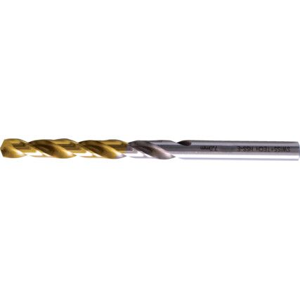 Jobber Drill, 1mm, Normal Helix, Cobalt High Speed Steel, TiN-Tipped