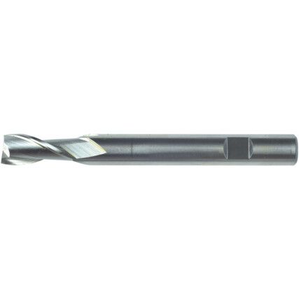 03, Long Series, Slot Drill, 2mm, 2 fl, Weldon Flat, Cobalt High Speed Steel, Uncoated