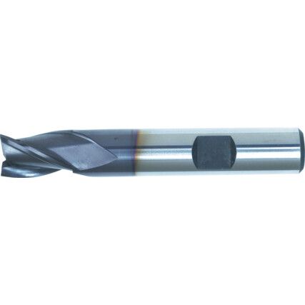 5, Short Series, Slot Drill, 12mm, 3 fl, Weldon Flat, Cobalt High Speed Steel, TiAlN