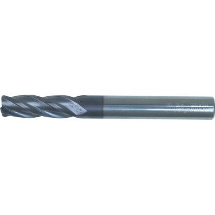 86, End Mill, Corner Radius, 6mm, Plain Round Shank, 4fl, Carbide, AlTiN