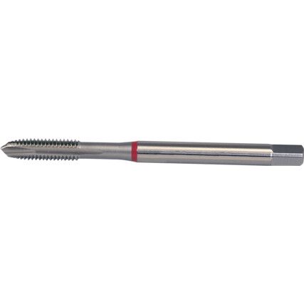 Machine Tap, M6 x 1mm, Metric Coarse, Spiral Point, Cobalt High Speed Steel, Bright, Red