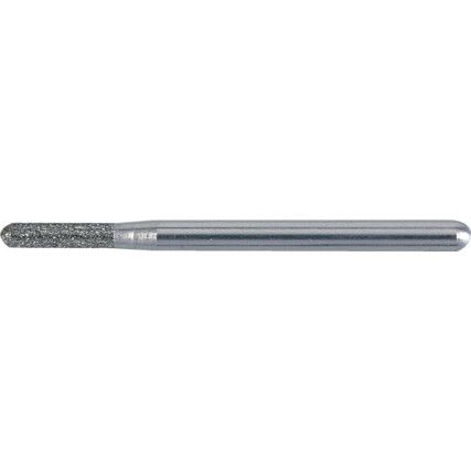 AR25, Rotary Burr, Diamond, Single Cut, 2.5mm, Cylindrical Ball End