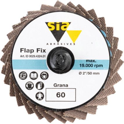 SIAMET 2824, Flap Disc, 50 x 22.23mm, Flat (Type 27), P60, Zirconia