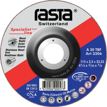 3215RA, Cutting Disc, Specialist Line, 24-Coarse, 230 x 3 x 22.23 mm, Type 41, Aluminium Oxide