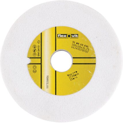 Grinding Wheel, 180 x 20 x 31.75mm, A60, Aluminium Oxide