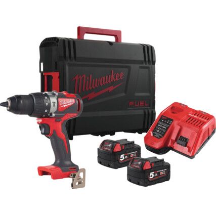 M18BLPD2-502X, Cordless Percussion Drill, 18V, 13mm Keyless Chuck, Brushless, 2x5.0Ah