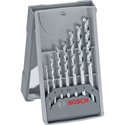 2607017035, Drill Bit Set, 3-8mm x 60-120mm, Straight, 7 Pack