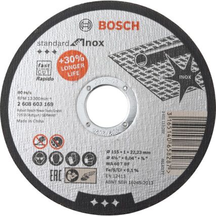 Cutting Disc, Inox, 115x1x22.23mm