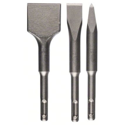 2 608 690 180, Chisel Set, 40mm x 140mm, 40mm Chisel, SDS-Plus, 3 Piece