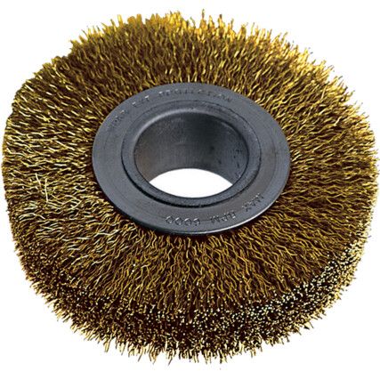 Industrial Rotary Wire Brush - Crimped - Brass Coated Steel Wire - 30SWG -  80 x 22 x 20mm