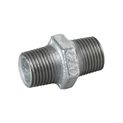 G8Hn British/Din Standard Hex Nipple Galvanised