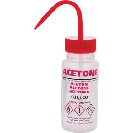 WASH BOTTLE, MULTILINGUAL 250ml - ACETONE