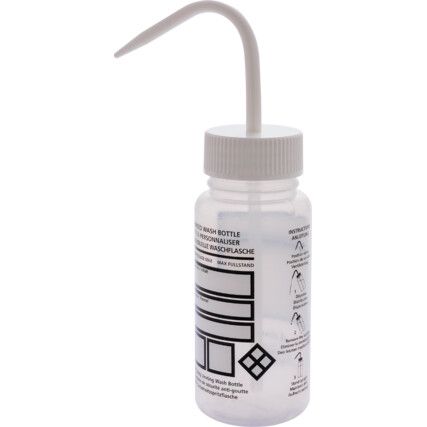 WASH BOTTLE, CUSTOM/DIY250ml - WHITE CAP (PK-5)