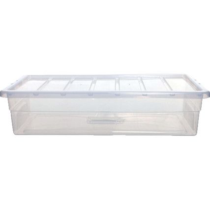 Storage Box with Lid, Clear, 750x180x180mm, 40L