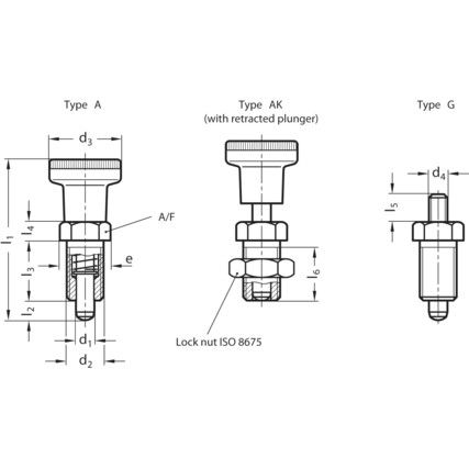 GN617-5-AK-NI Stainless Steel Indexing Plungers