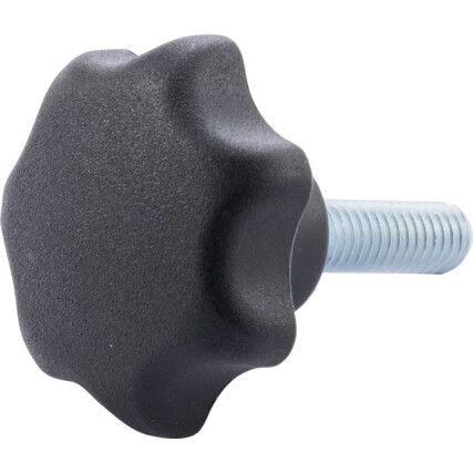 GN6336.4-ST-32-M6-20 Polyamid Plastic Star Knob, Zinc Plated Bolt