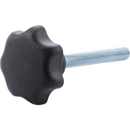 GN6336.4-ST-32-M6-45 Polyamid Plastic Star Knob, Zinc Plated Bolt