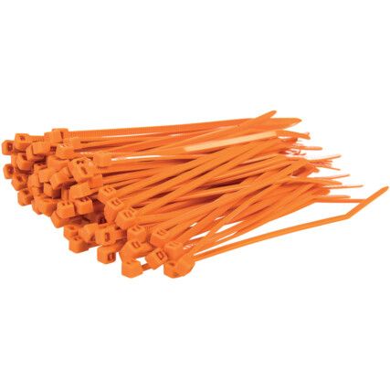 AM10 2.50x100mm ORANGE CABLE TIES(PK-100)