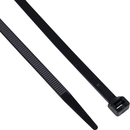 Cable Ties, Black, 7.6x370mm (Pk-100)