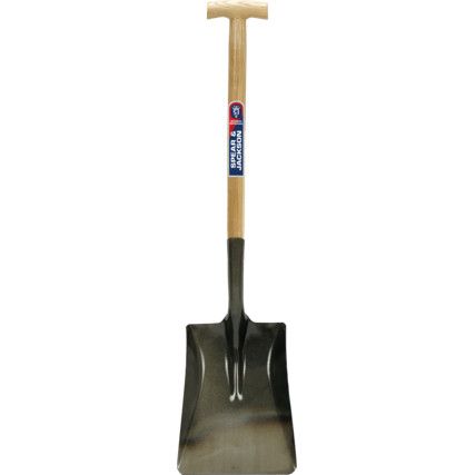 Square Mouth Shovel, Carbon Steel Blade, T-Grip Handle, Non Telescopic, Not Insulated