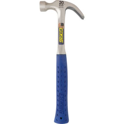 Claw Hammer, 20oz., Steel Shaft, Single Piece