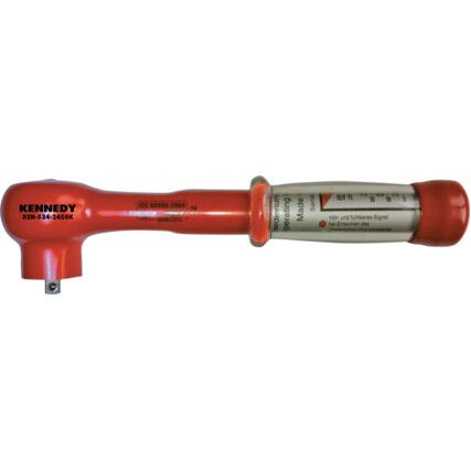 205MM INSULATED ADUSTABLE TORQUE WRENCH 1/4"SQ/DR  5-25NM - 1000 V