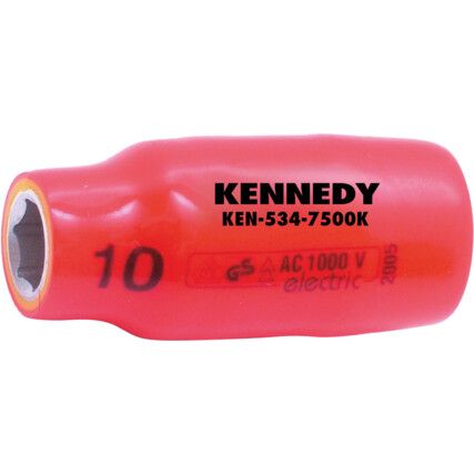 1/2in. Drive,  Insulated Socket, 10mm,  Metric