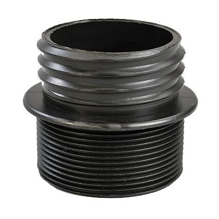 BARREL ADAPTOR 2" BSP - PLASTIC DRUM DIN61 M/M BLK