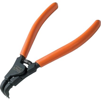 Circlip Pliers, Bent Nose, External, Alloy Steel, 180mm