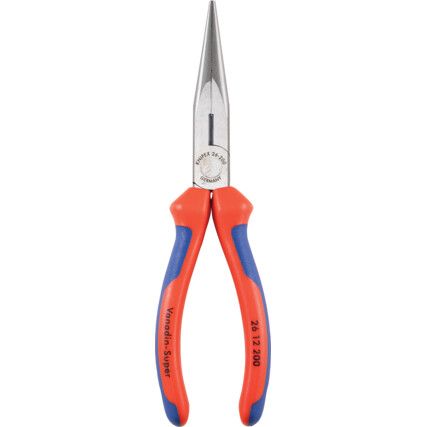 Needle Nose Pliers, Smooth, Steel, 200mm