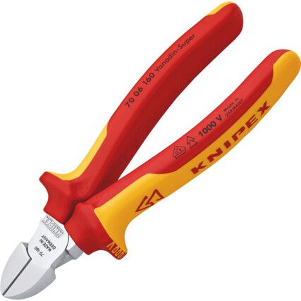 Side Cutters, 4mm Cutting Capacity , Steel, 160mm, Insulated