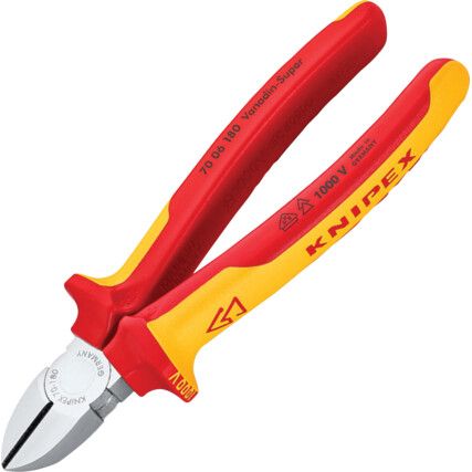 Side Cutters, 4mm Cutting Capacity , Steel, 180mm, Insulated