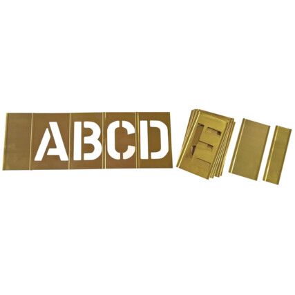 Letters A to Z, Brass, Stencil, 25.4mm, Set of 29