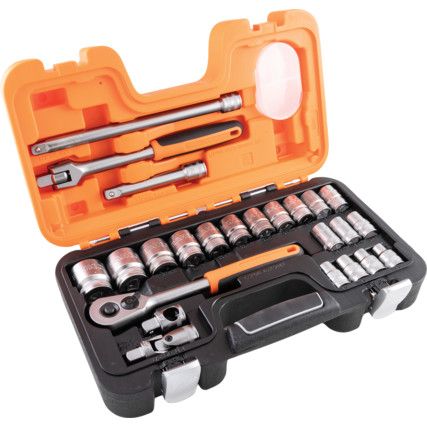 1/2in. Socket Set, Metric, Set of 24