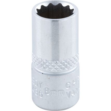 1/4in. Drive,  Bi-Hexagon Socket, 8mm,  Metric,  12 Point